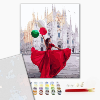 Картина по номерам Преміум картини - Девушка у собора Дуомо