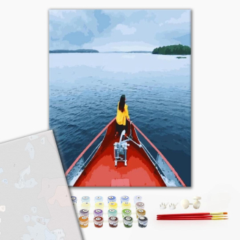 Картина по номерам Преміум картини - Осенний заплыв на реке