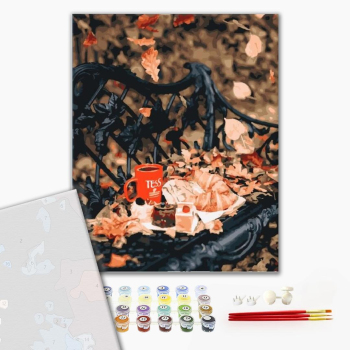 Картина по номерам Преміум картини - Осіннє чаювання в парку