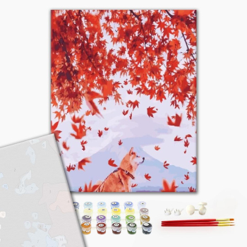 Картина по номерам Преміум картини - Хатико у горы Фуджи