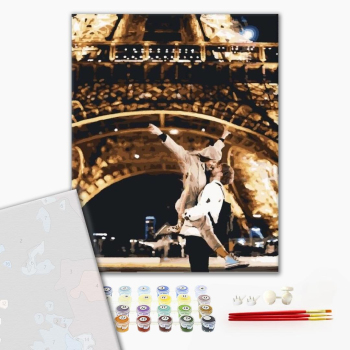 Картина по номерам Преміум картини - Любовь в ночном париже