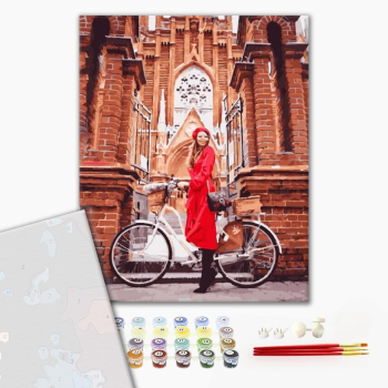 Картина по номерам Преміум картини - Осень на велосипеде