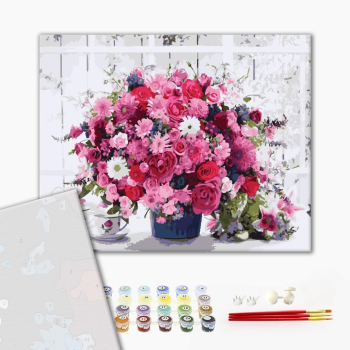 Картина по номерам Преміум картини - Яскравий букет