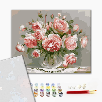Картина по номерам Преміум картини - Троянди на столику