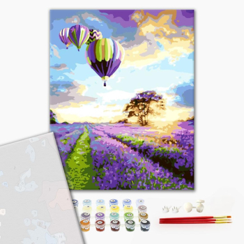 Картина по номерам Преміум картини - Політ над лавандовим полем