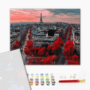 Картина по номерам Преміум картини - Алые краски Парижа