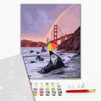 Картина по номерам Преміум картини - Радуга над мостом Сан-франциско