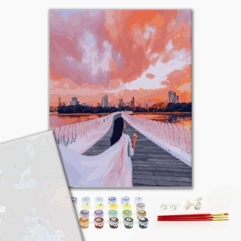 Картина по номерам Преміум картини - Девушка у города Шарджа