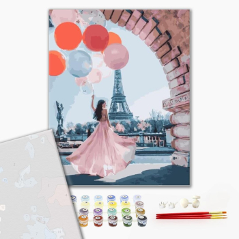 Картина по номерам Преміум картини - Принцесса и шары