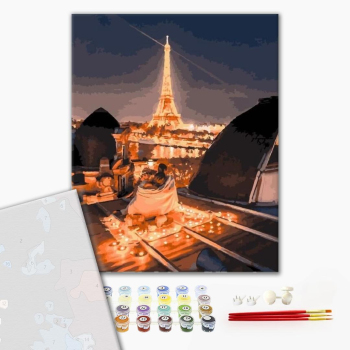 Картина по номерам Преміум картини - Романтика ночного парижа