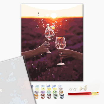 Картина по номерам Преміум картини - Игристое на фоне поля Валенсоль