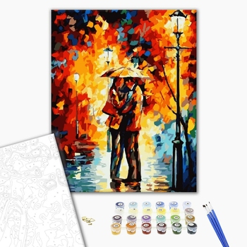 Картина по номерам Романтика - Осінній поцілунок. Леонід Афремов