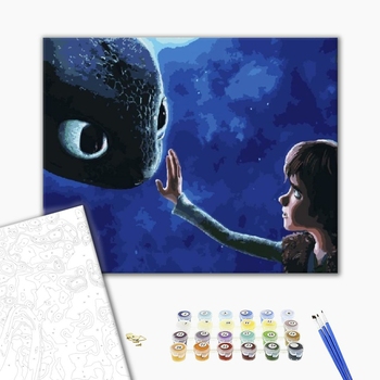 Картина по номерам Мультфільми, комікси, аніме - Как приручить дракона. Касание