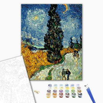 Картина по номерам Репродукції художників - Дорога з кипарисом і зіркою. Ван Гог