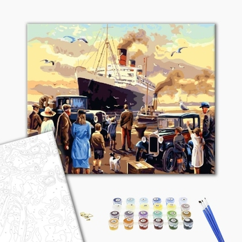 Картина по номерам Кораблі, автомобілі та літаки - Титанік біля порту