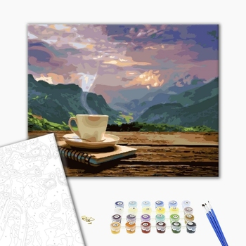 Картина по номерам Природа - Ранок з видом на гори