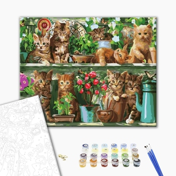 Картина по номерам Тварини, птахи та риби - Кошачий сад