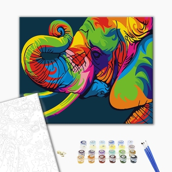 Картина по номерам Для початківців - Райдужний слон