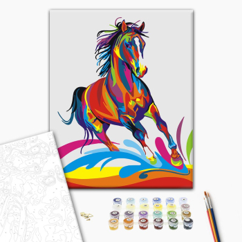 Картина по номерам Поп Арт - Райдужний кінь