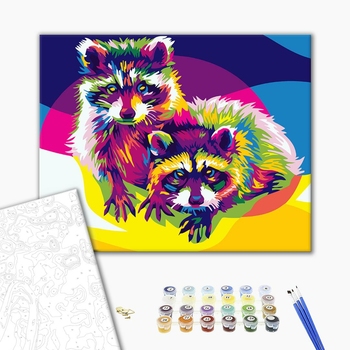 Картина по номерам Поп Арт - Веселкові єноти