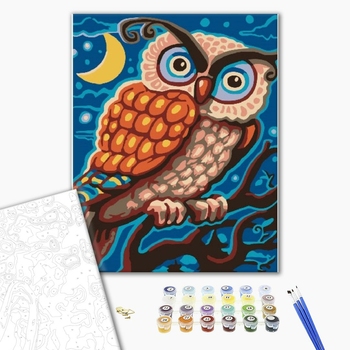 Картина по номерам Тварини, птахи та риби - Ночная сова