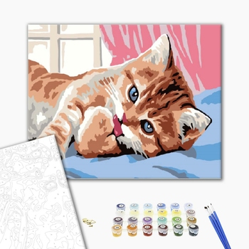 Картина по номерам Тварини, птахи та риби - Утро кошки