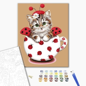 Картина по номерам Тварини, птахи та риби - Котик и Солнышко