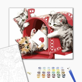 Картина по номерам Тварини, птахи та риби - Котята почтальоны