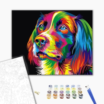 Картина по номерам Поп Арт - Райдужна собака