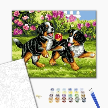 Картина по номерам Тварини, птахи та риби - Маленькие щеночки