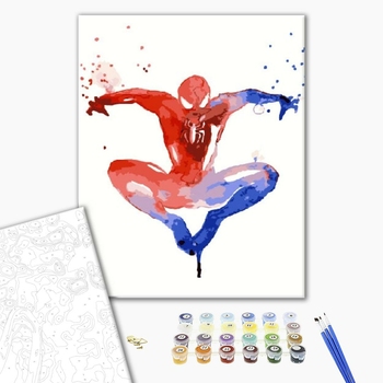 Картина по номерам Мультфільми, комікси, аніме - Спайдермен Акварель