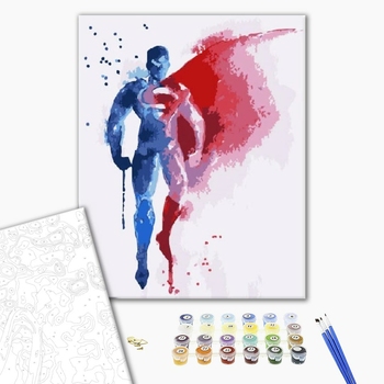 Картина по номерам Мультфільми, комікси, аніме - Супер мен Акварель