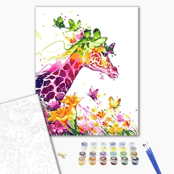 Картина по номерам Тварини, птахи та риби - Дивная жирафа