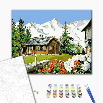 Картина по номерам Города - Будиночок у гір