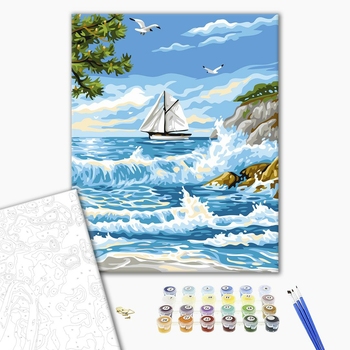 Картина по номерам Природа - Прибій поруч з островом