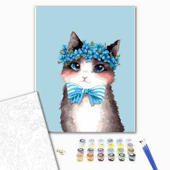 Картина по номерам Тварини, птахи та риби - Стильный котик