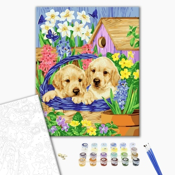 Картина по номерам Тварини, птахи та риби - Собачки в деревне