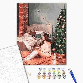 Картина по номерам Затишок, зима, Новий рік, Різдво - Новорічний затишок