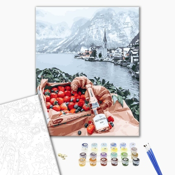 Картина по номерам Авторські колекції - Романтичний пікнік на фоні Хальштат