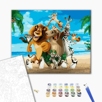 Картина по номерам Мультфільми, комікси, аніме - Мадагаскар