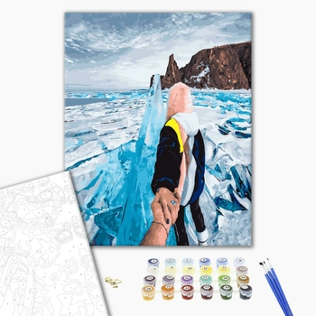 Картина по номерам Затишок, зима, Новий рік, Різдво - Слідуй за мною. Байкал