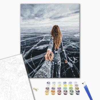 Картина по номерам Затишок, зима, Новий рік, Різдво - Слідуй за мною. Безмежність Байкалу