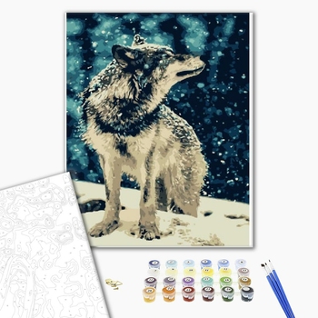 Картина по номерам Тварини, птахи та риби - Одинокий волк