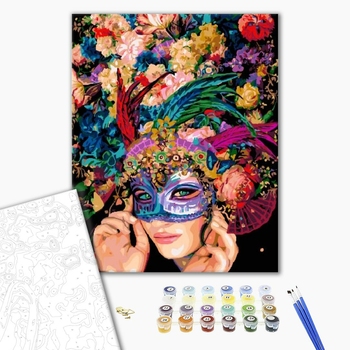 Картина по номерам Люди на картинах - Маскарад квітів