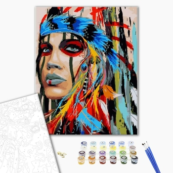 Картина по номерам Люди на картинах - Різнобарвний абориген