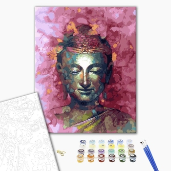 Картина по номерам Люди на картинах - Будда в рожевих відтінках