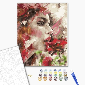 Картина по номерам Люди на картинах - Дівчина в барвистих кольорах