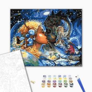 Картина по номерам Люди на картинах - Поцелуй вселенных