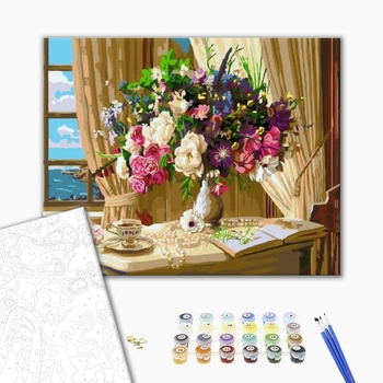 Картина по номерам Квіти - Натюрморт біля вікна