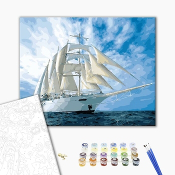 Картина по номерам Кораблі, автомобілі та літаки - Білий фрегат